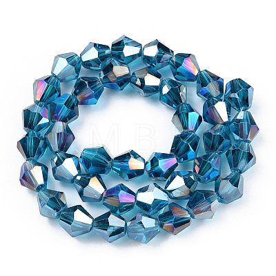 Electroplate Glass Beads Strands X-EGLA-Q118-8mm-B27-1