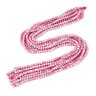 Anti-Tarnish Electroplate Glass Beads Strands EGLA-ZX010-4mm-03-1