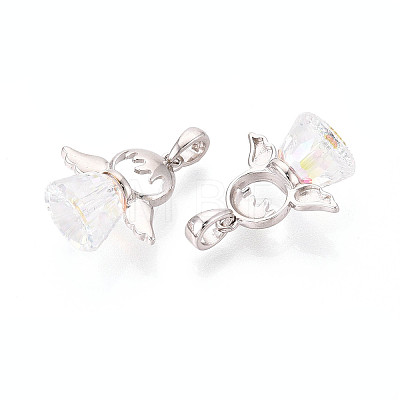925 Sterling Silver & Austrian Crystal Angel Pendants STER-N016-102P-1
