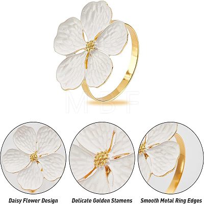 Fingerinspire Flower-shaped Alloy Napkin Rings AJEW-FG0001-67-1