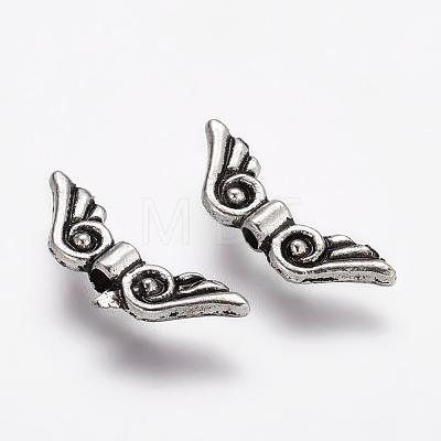Tibetan Style Alloy Angel Wing Beads X-TIBEB-4999-AS-NR-1