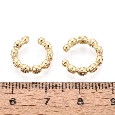Brass Pave Cubic Zirconia Cuff Earrings EJEW-T049-03B-G-1