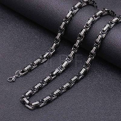 Titanium Steel Byzantine Chains Necklaces for Men FS-WG56795-89-1