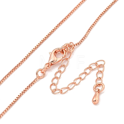 Brass Box Chain Necklaces for Women NJEW-G084-12RG-1