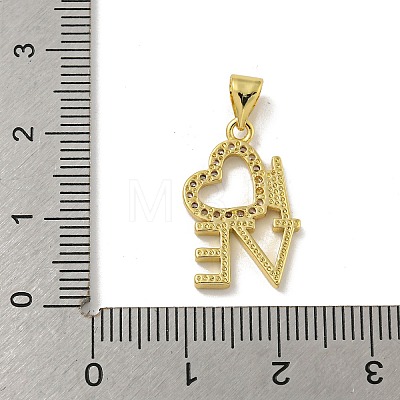 Brass Micro Pave Cubic Zirconia Pendants KK-N254-123G-1