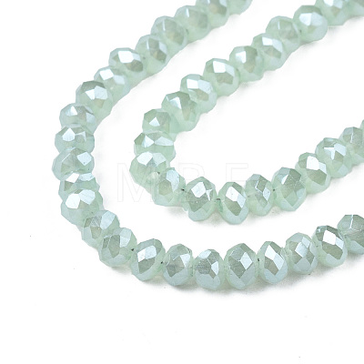 Electroplate Imitation Jade Glass Beads Strands EGLA-J025-F07-1