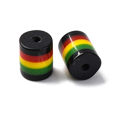 Ghana Jamaica Reggae Stripe Resin Beads X-RESI-G104-01C-1