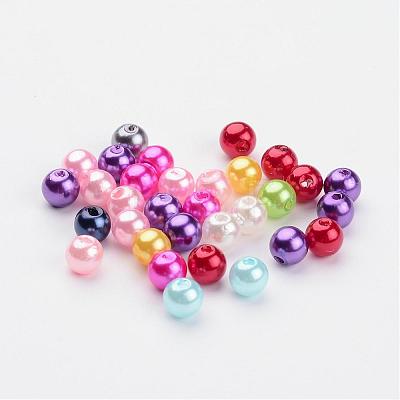 Mixed Acrylic Pearl Round Beads For DIY Jewelry and Bracelets X-PACR-6D-M-1