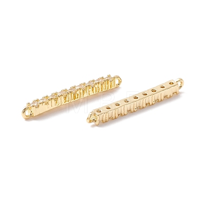 Rack Plating Brass Micro Pave Cubic Zirconia Connestor Charms KK-D073-03G-NR-1