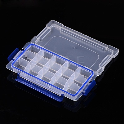 15 Compartments Rectangle Plastic Bead Storage Containers CON-A001-07-1