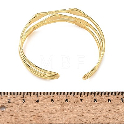 Brass Enamel Multi-strand Cuff Bangles for Women BJEW-A173-01G-01-1