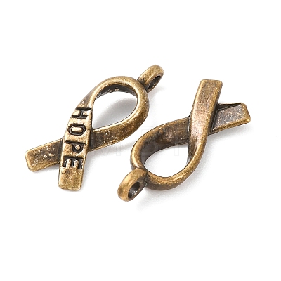 Awareness Ribbon Hope Tibetan Style Alloy Pendants TIBEP-R344-11AB-FF-1