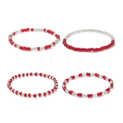 Glass Seed Beads Beaded Bracelets Sets BJEW-JB09076-1