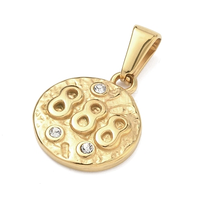 Textured 304 Stainless Steel Pendants STAS-A140-02G-8-1