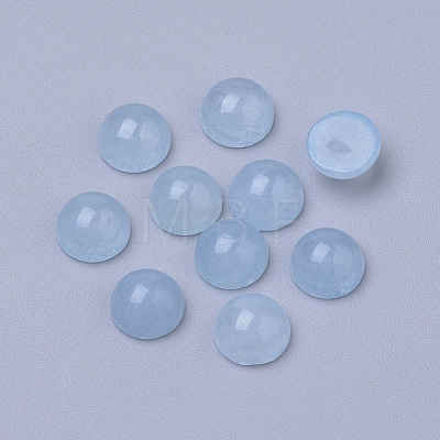 Natural White Jade Cabochons G-R416-6mm-54-1