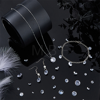 160Pcs 8 Styles Cubic Zirconia Pointed Back Pendants ZIRC-FH0001-52-1