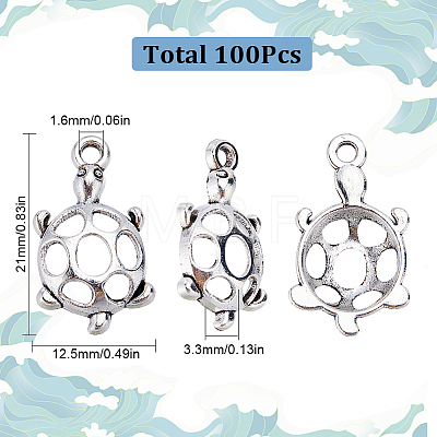 SUNNYCLUE 100Pcs Tibetan Style Zinc Alloy Pendants FIND-SC0007-15-1