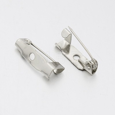 Iron Brooch Pin Back Safety Catch Bar Pins with 1 Hole A-IFIN-A171-04A-1