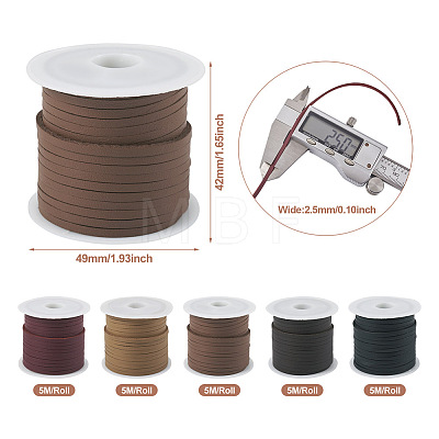 25M 5 Colors Flat Imitation Leather Cord OCOR-TA0001-46-1