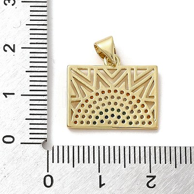 Brass Micro Pave Cubic Zirconia Pendants KK-E091-09G-1
