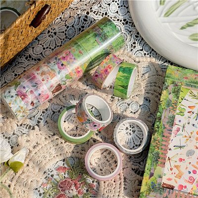 Floral Theme Pattern Paper Adhesive Tape TAPE-PW0004-004-1