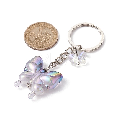 Glass & Acrylic Butterfly Keychain KEYC-JKC00649-02-1