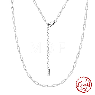 925 Sterling Silver Paperclip Chain Necklaces for Women NJEW-H048-04P-1