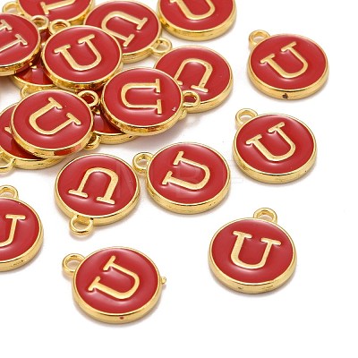 Golden Plated Alloy Enamel Charms X-ENAM-S118-03U-1