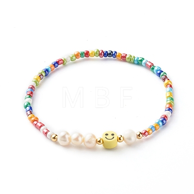 Glass Beads Stretch Bracelets BJEW-JB06414-1