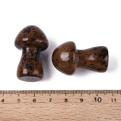 Natural Mahogany Obsidian Mushroom Display Decorations G-Q602-03M-1