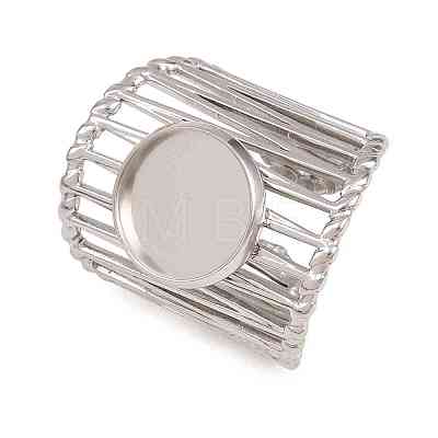 304 Stainless Steel Cuff Rings Ring Components SA-CBA098D-01P-C-1