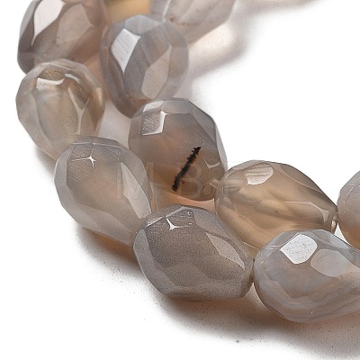 Natural Grey Agate Beads Strands G-P520-B08-01-1