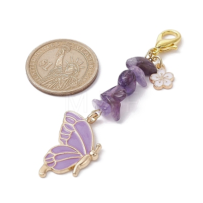 Butterfly Alloy Enamel Pendants Decoraiton HJEW-JM01637-03-1