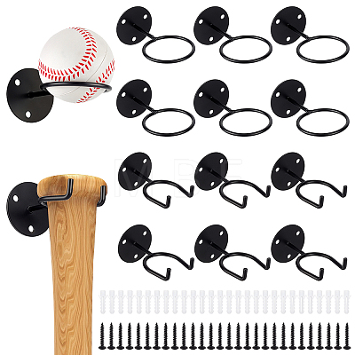 12 Bags 2 Styles Wall Mounted Iron Baseball Storage Holder AJEW-WA0004-06-1
