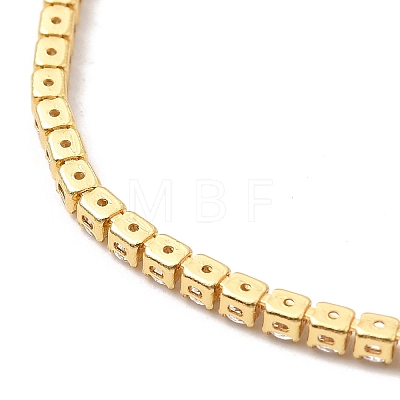 Adjustable Rack Plating Brass Cubic Zirconia Chain Bracelets X-BJEW-A132-01G-1