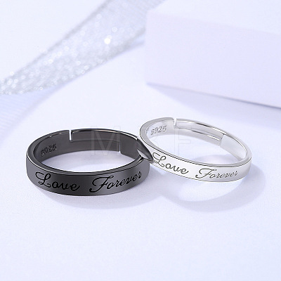 2Pcs Alloy Enamel Cuff Open Rings for Couple WGE1F67-01-1