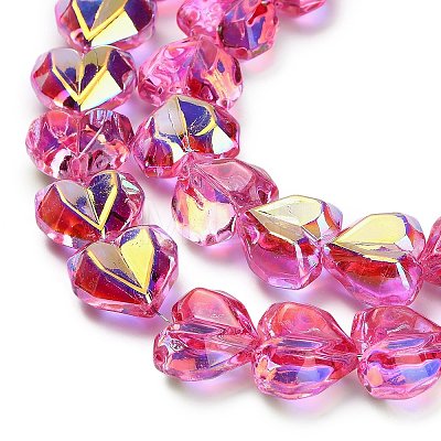 Electroplate Transparent Glass Beads Strands X-EGLA-B012-AB07-1
