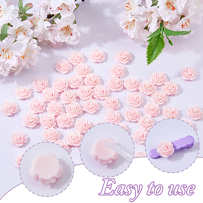 80Pcs Opaque Resin Cabochons RESI-DC0001-61C-1