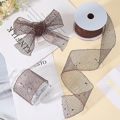 9M Sparkle Polyester Mesh Ribbon with Paillettes OCOR-WH20012-15G-1