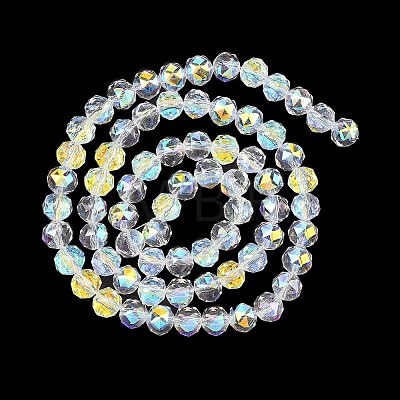 Electroplate Transparent Glass Beads Strands GLAA-H040-01H-1