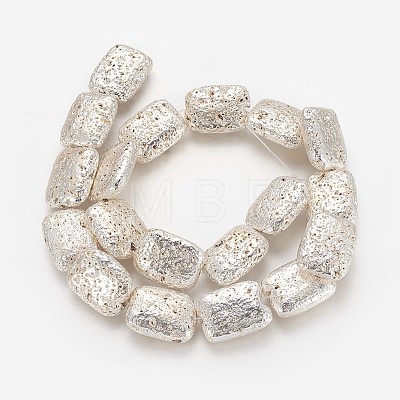 Electroplated Natural Lava Rock Beads Strands G-P400-08-02-1
