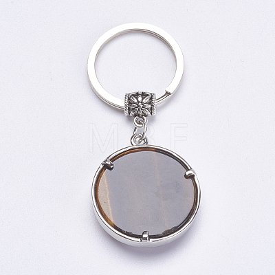 Natural Tiger Eye Keychain KEYC-G043-B01-1