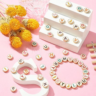 Alloy Enamel Letter Beads ENAM-CJ0001-24-1