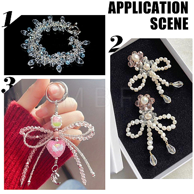 820Pcs Transaparent Glass Beads Strands GLAA-SP0001-40-1