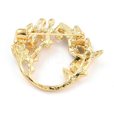 Garland Alloy Brooch with Resin Pearl JEWB-O009-08-1