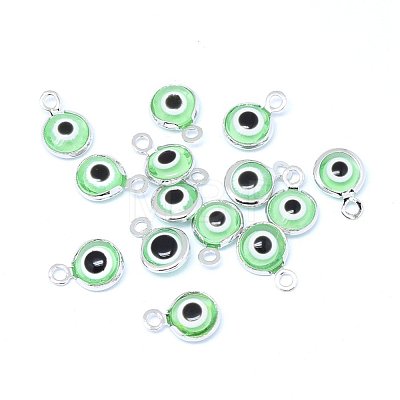 Handmade Evil Eye Lampwork Charms KK-F764-13P-03-1