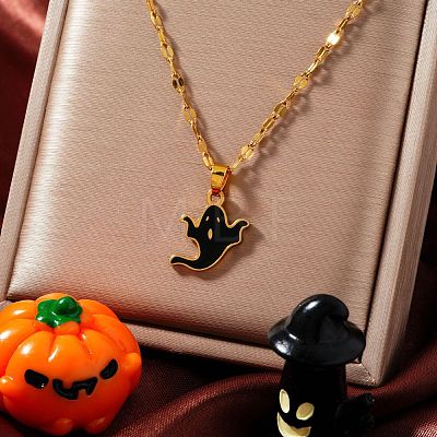 Halloween Stainless Steel Enamel Pendant Necklaces VV4632-1