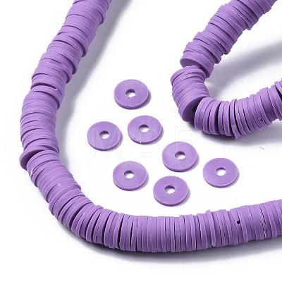Flat Round Eco-Friendly Handmade Polymer Clay Beads CLAY-R067-10mm-01-1