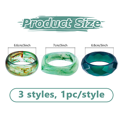 3Pcs 3 Styles Acrylic Bangles for Women BJEW-DC0001-30-1