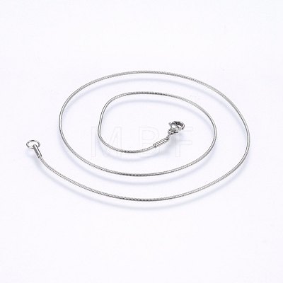 Non-Tarnish 304 Stainless Steel Snake Chain Necklaces NJEW-F226-01P-02-1